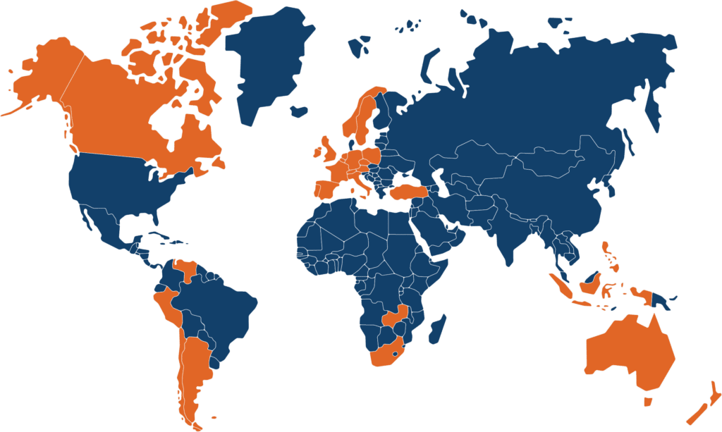 Weltkarte - Globales Parner-Netzwerk 